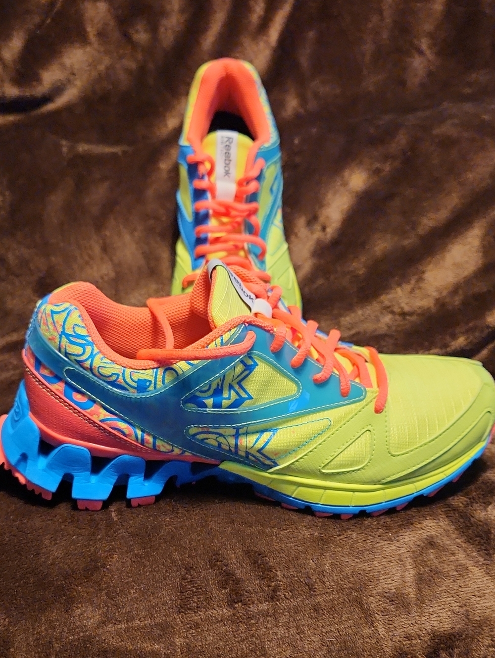 Reebok Lime Green, Blue & Coral Trail Running Shoes ZigTech's